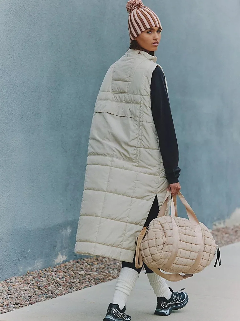 Free People FP Movement On The Move Packable Vest in Muted Beige